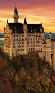 Preview wallpaper neuschwanstein castle, castle, architecture, building, twilight