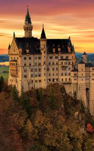 Preview wallpaper neuschwanstein castle, castle, architecture, building, twilight