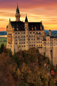 Preview wallpaper neuschwanstein castle, castle, architecture, building, twilight