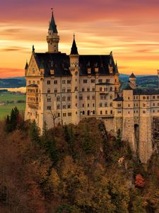 Preview wallpaper neuschwanstein castle, castle, architecture, building, twilight