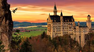 Preview wallpaper neuschwanstein castle, castle, architecture, building, twilight