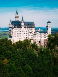 Preview wallpaper neuschwanstein, castle, trees, forest, architecture