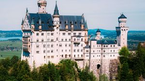 Preview wallpaper neuschwanstein, castle, trees, forest, architecture