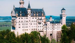 Preview wallpaper neuschwanstein, castle, trees, forest, architecture