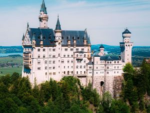 Preview wallpaper neuschwanstein, castle, trees, forest, architecture