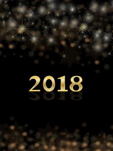 Preview wallpaper new year, 2018, glitter, figures