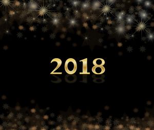 Preview wallpaper new year, 2018, glitter, figures