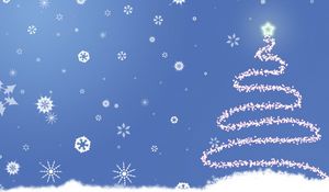 Preview wallpaper new year, christmas, blue, fur-tree, silhouette