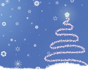 Preview wallpaper new year, christmas, blue, fur-tree, silhouette