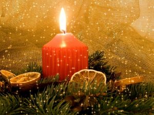 Preview wallpaper new year, christmas, candle, fire, needle, lemon, holiday