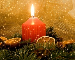 Preview wallpaper new year, christmas, candle, fire, needle, lemon, holiday