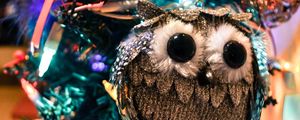 Preview wallpaper new year, christmas, christmas tree toy, owl