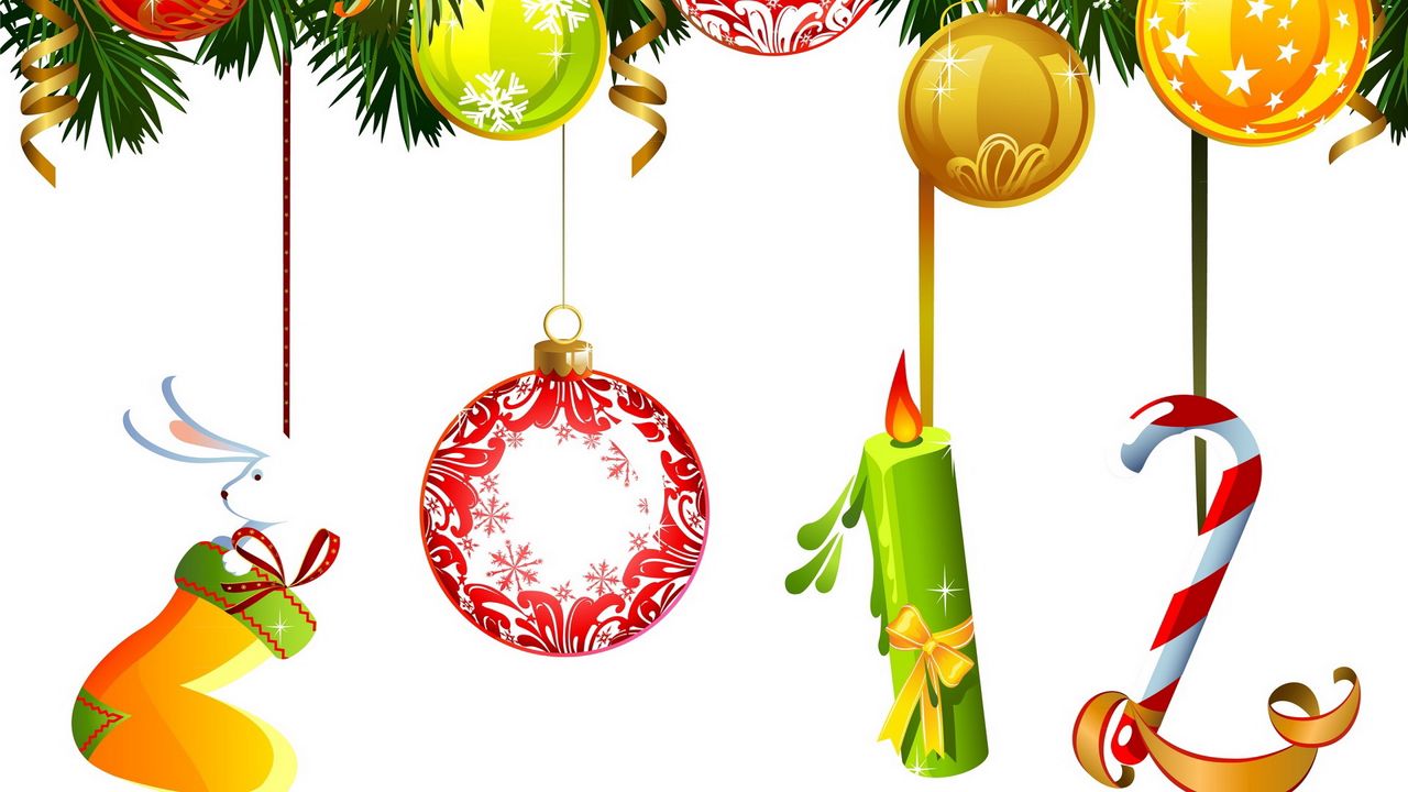 Wallpaper new year, christmas, figures, 2012, symbolics, ornaments