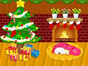 Download wallpaper 800x600 new year, christmas, anime, gifts, girls pocket  pc, pda hd background