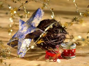 Preview wallpaper new year, christmas, ornaments, cosiness, star, ball