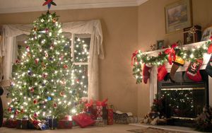 Preview wallpaper new year, christmas tree, decorations