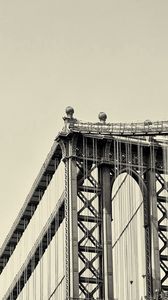 Preview wallpaper new york, bridge, sky, black and white