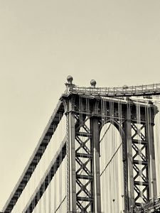 Preview wallpaper new york, bridge, sky, black and white