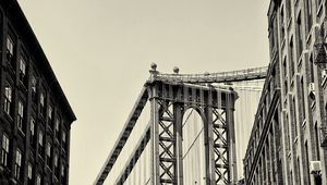 Preview wallpaper new york, bridge, sky, black and white