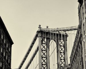 Preview wallpaper new york, bridge, sky, black and white