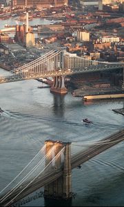 Preview wallpaper new york, bridge, view from above, building