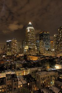 Preview wallpaper new york, buildings, night light