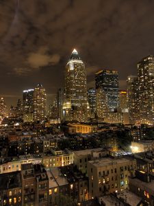 Preview wallpaper new york, buildings, night light