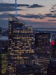 Preview wallpaper new york, buildings, skyscrapers, night