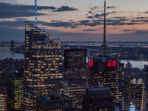 Preview wallpaper new york, buildings, skyscrapers, night