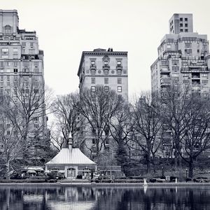 Preview wallpaper new york, central park, lake, trees, buildings