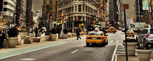 Preview wallpaper new york, city, building, street, cars, traffic