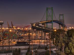 Preview wallpaper new york, city, night, bridge