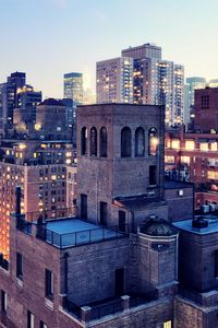 Preview wallpaper new york, dusk, lights, buildings, night