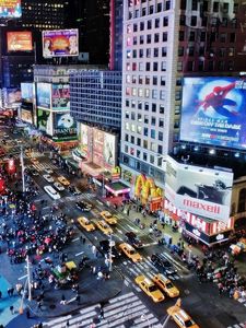 Preview wallpaper new york, liveliness, street, building, evening, hdr