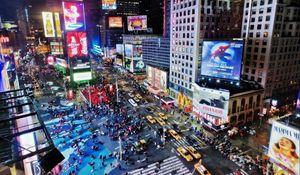 Preview wallpaper new york, liveliness, street, building, evening, hdr