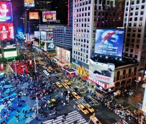 Preview wallpaper new york, liveliness, street, building, evening, hdr