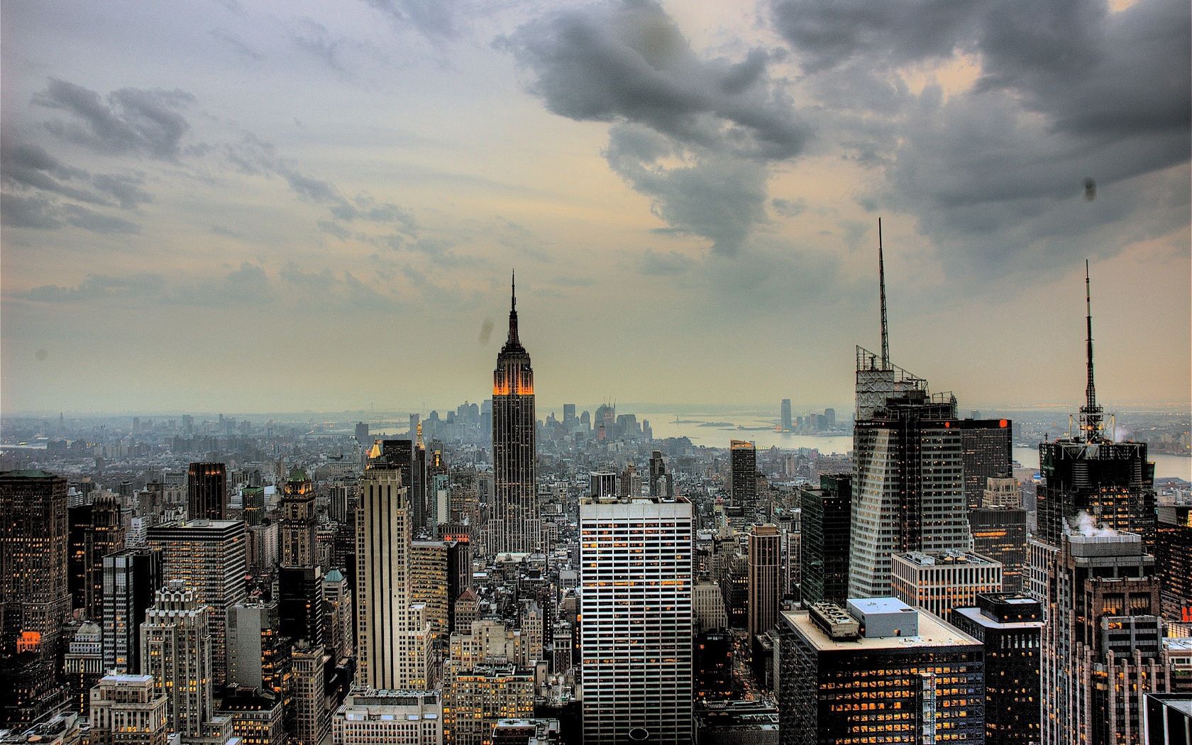 Download Wallpaper 1680x1050 New York Manhattan Skyscrapers Hd Background