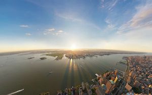 Preview wallpaper new york, morning, light, top view