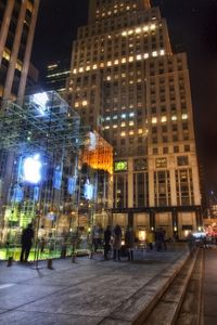 Preview wallpaper new york, night, apple, buildings, offices, hdr