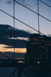 Preview wallpaper new york, night, building, mesh, bridge