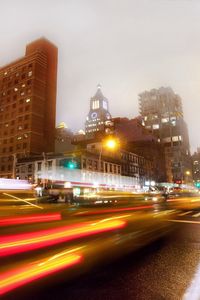 Preview wallpaper new york, night, buildings, traffic, road