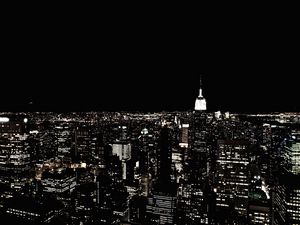 Preview wallpaper new york, night city, skyscraper, city lights, skyline