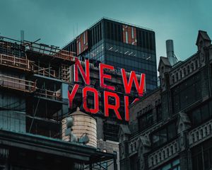 Preview wallpaper new york, sign, building, inscription