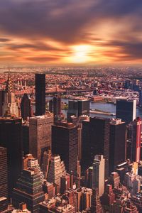 Preview wallpaper new york, skyscrapers, sunset, metropolis