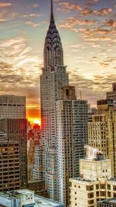 Preview wallpaper new york, skyscrapers, top view, hdr