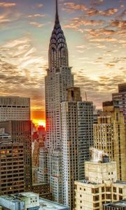 Preview wallpaper new york, skyscrapers, top view, hdr