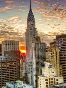 Preview wallpaper new york, skyscrapers, top view, hdr