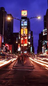 Preview wallpaper new york, times square, night city, metropolis