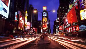 Preview wallpaper new york, times square, night city, metropolis