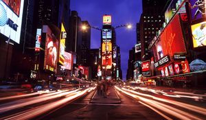 Preview wallpaper new york, times square, night city, metropolis